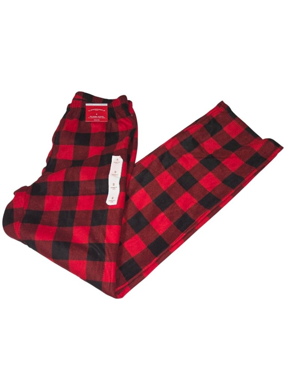 Wondershop Pajama Pants Size Small Red Black Plaid Soft Flannel Sleepwear PJs